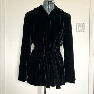Black Velvet Belted Jacket, Jones New York, Size 6